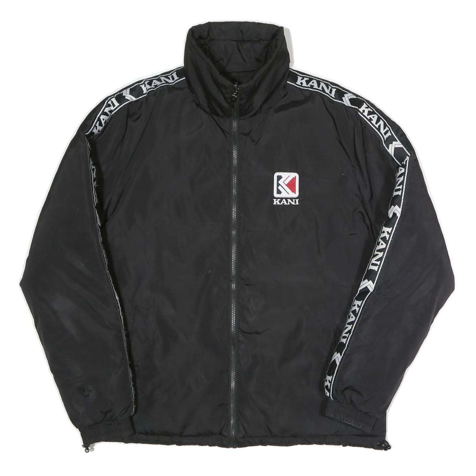 KARL KANI Mens Black & Teal Track Jacket L Polyester Blend Woven Zip Stand-Up Refurbished - N/A refurbished available on Cerqular