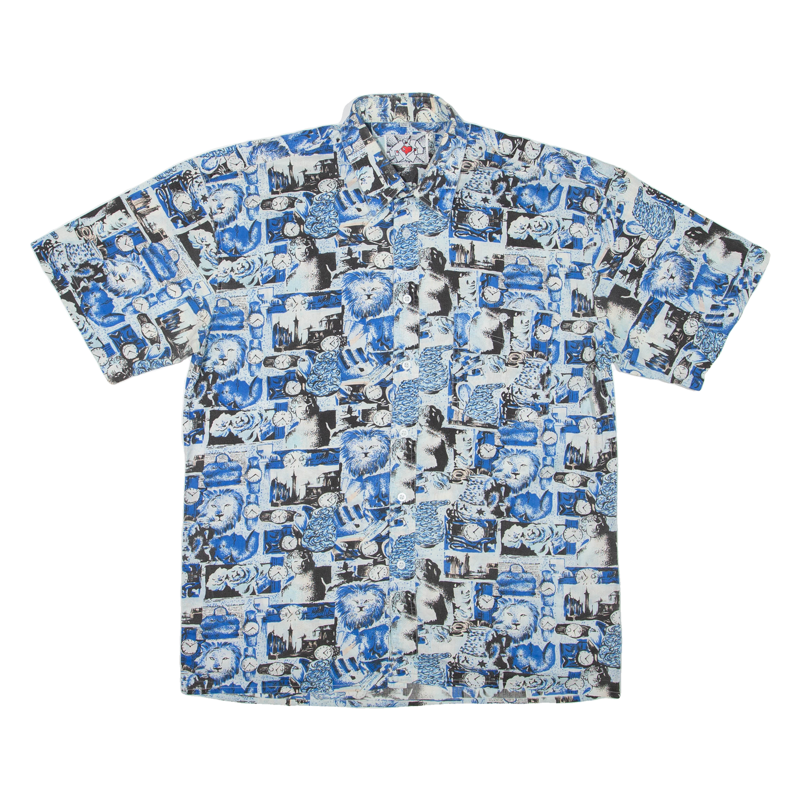 Buy Mens Shirt Blue Crazy Pattern L Refurbished - $18.19 Mens Shirt Blue Crazy Pattern L Refurbished - N/A refurbished available on Cerqular