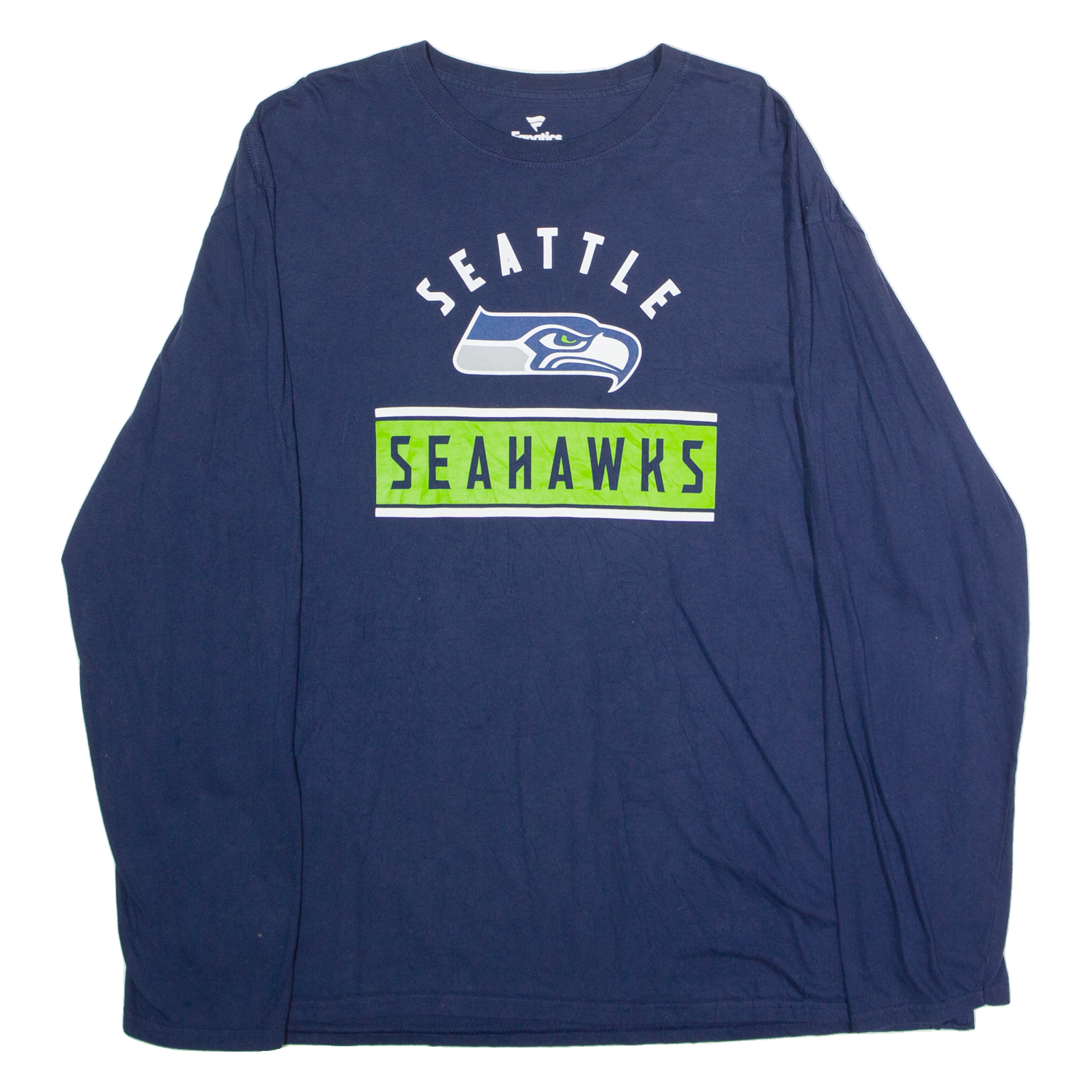 FANATICS Seattle Seahawks Mens T-Shirt Blue Long Sleeve USA Crew Neck XL Refurbished - N/A refurbished available on Cerqular