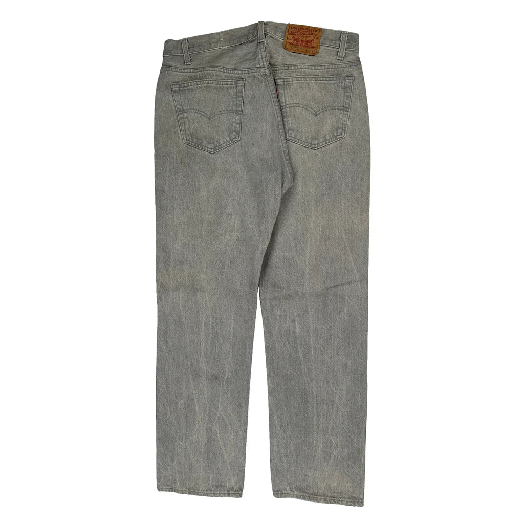501 Levis Jeans - 34W 31L Grey Denim Refurbished - Thrifted (note: this is a term often used to describe second- refurbished available on Cerqular