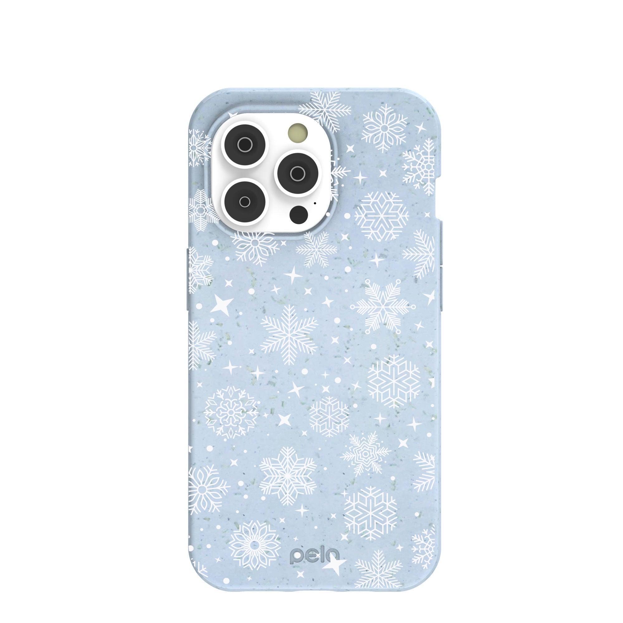 Powder Blue Let it Snow iPhone 14 Pro Case Refurbished - Pela Case refurbished available on Cerqular