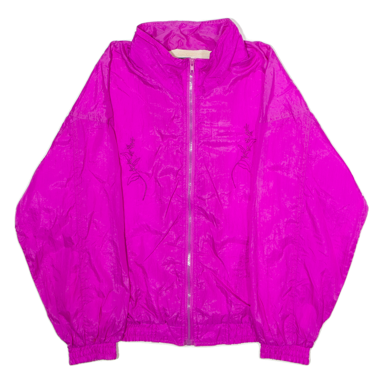BASIC RITUALS Womens Shell Jacket Pink Nylon 80s Floral L Refurbished - N/A refurbished available on Cerqular