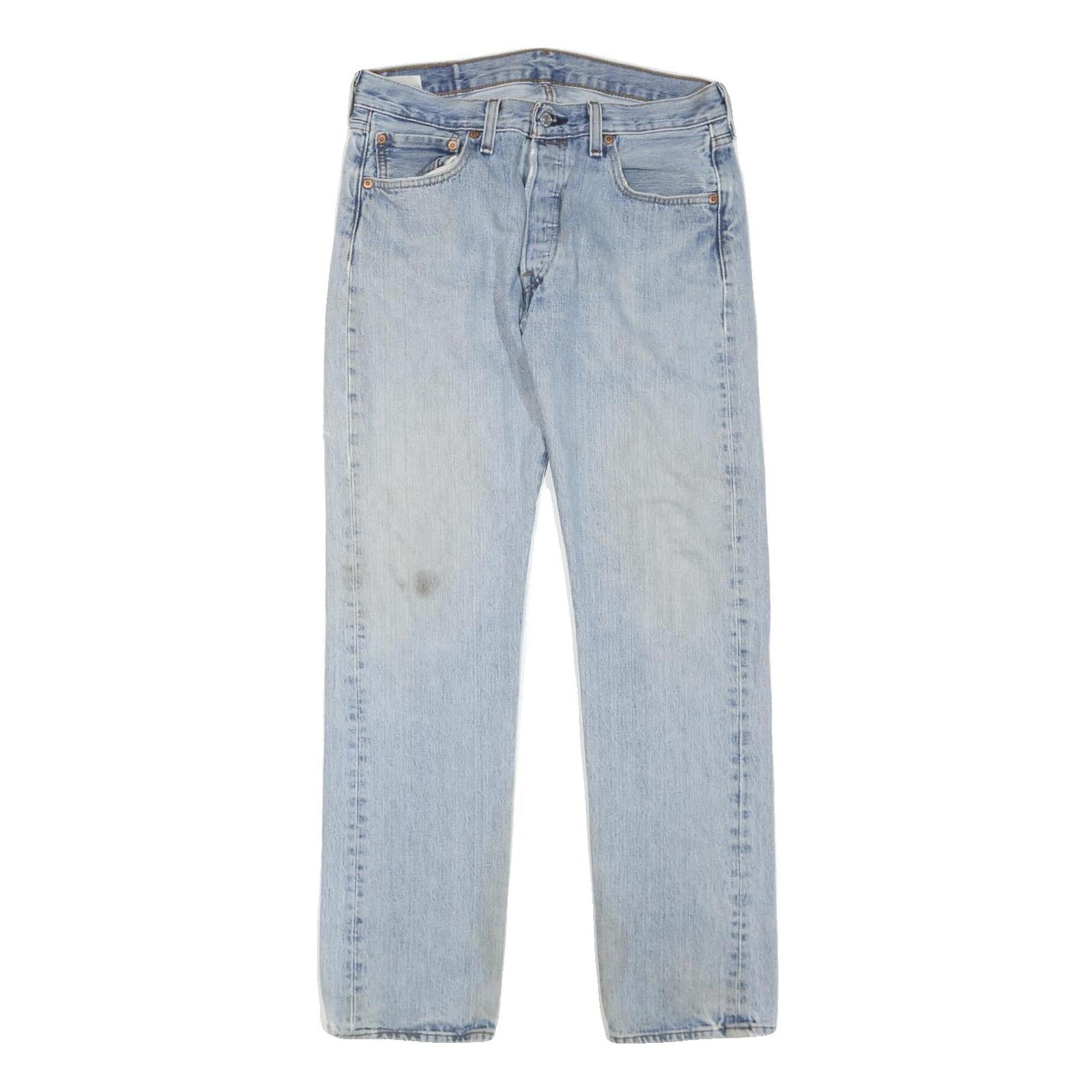 LEVI'S 501 Mens Jeans Blue Regular Straight Denim Light W31 L32 Classic Fit Zip Refurbished - N/A refurbished available on Cerqular