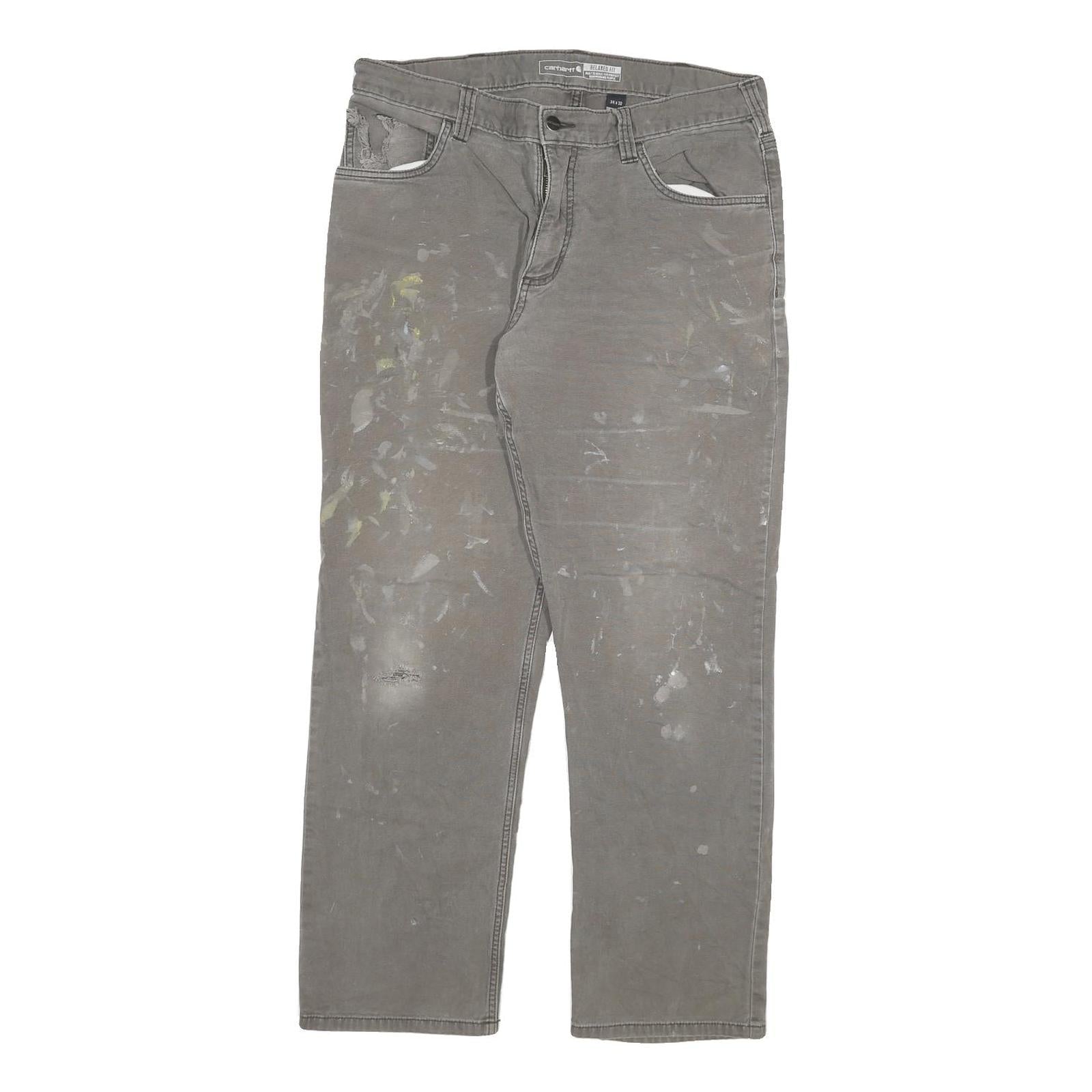 Buy CARHARTT Mens Cotton Blend Grey Relaxed W34 L30 Workwear Trousers Zip Closure Refurbished - $40.29 CARHARTT Mens Cotton Blend Grey Relaxed W34 L30 Workwear Trousers Zip Closure Refurbished - N/A refurbished available on Cerqular