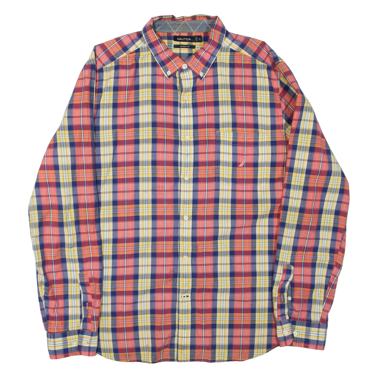 NAUTICA Mens Shirt Red Check Long Sleeve XL Refurbished - N/A refurbished available on Cerqular