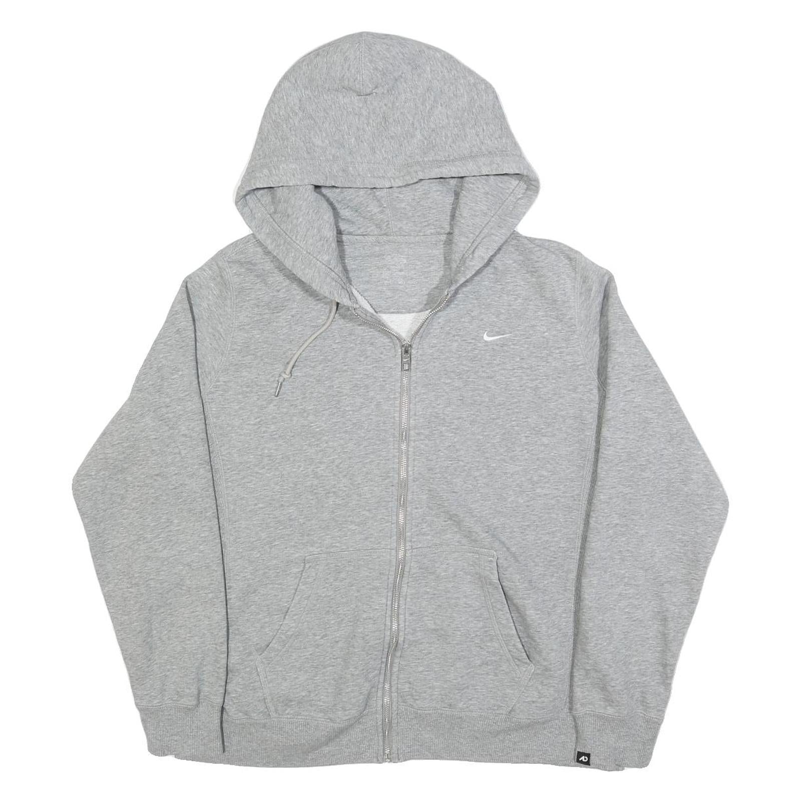 NIKE Womens Grey Pullover Hoodie XL Zip Up Casual Cotton Blend Sweatshirt Refurbished - N/A refurbished available on Cerqular