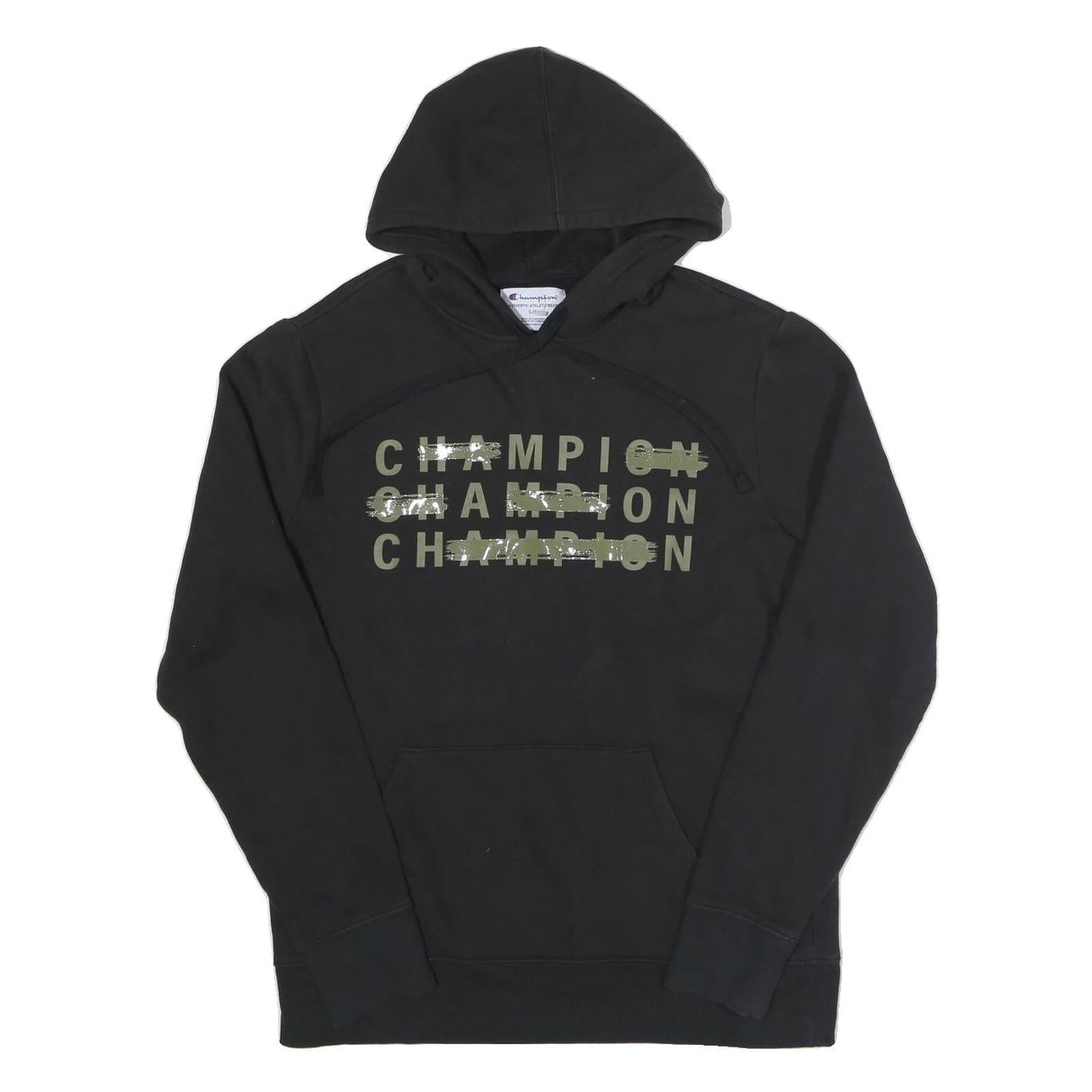 CHAMPION Mens Black Hoodie S Cotton Blend Pullover Hooded Sweatshirt Refurbished - N/A refurbished available on Cerqular