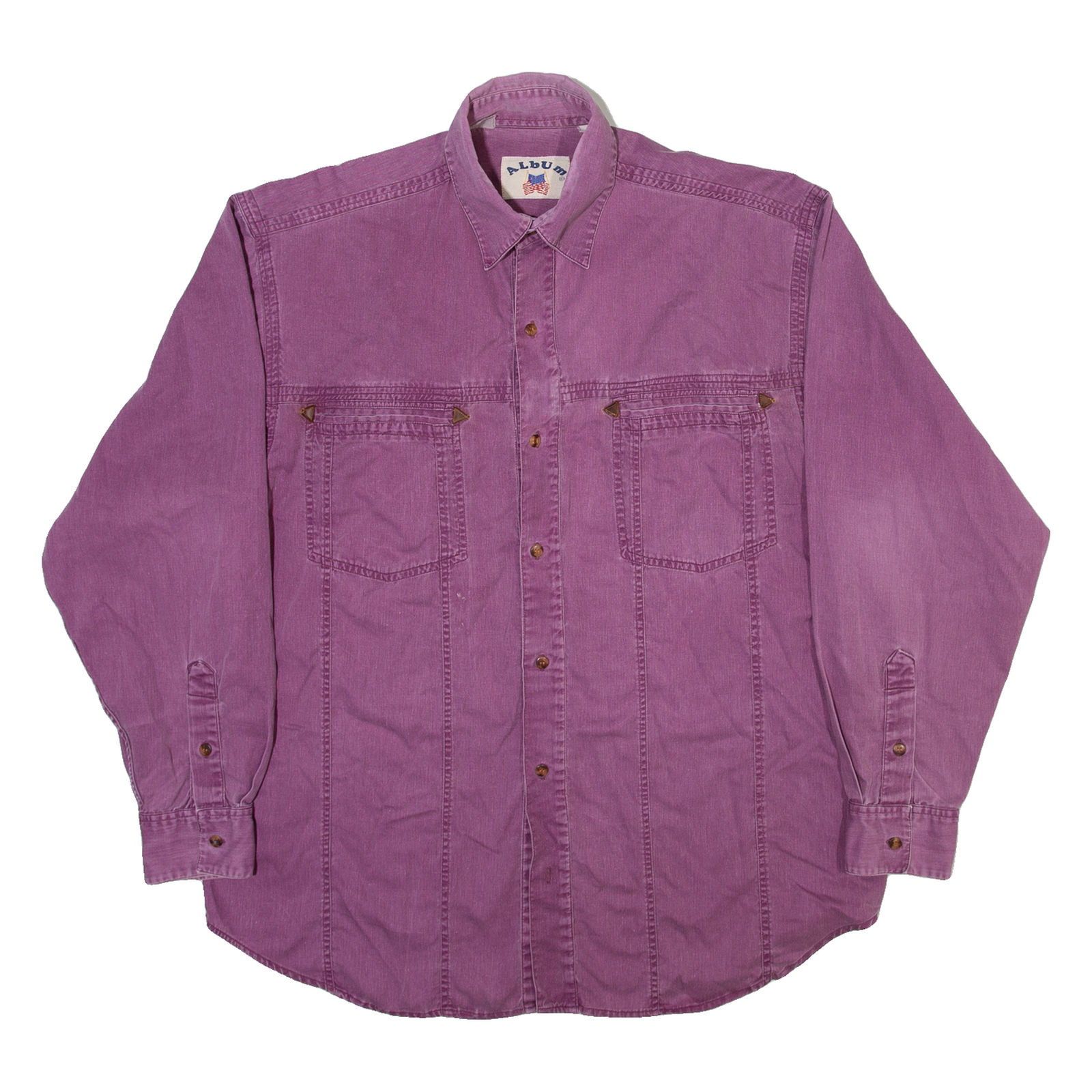 ALBUM Mens Plain Shirt Purple Long Sleeve L Refurbished - N/A refurbished available on Cerqular