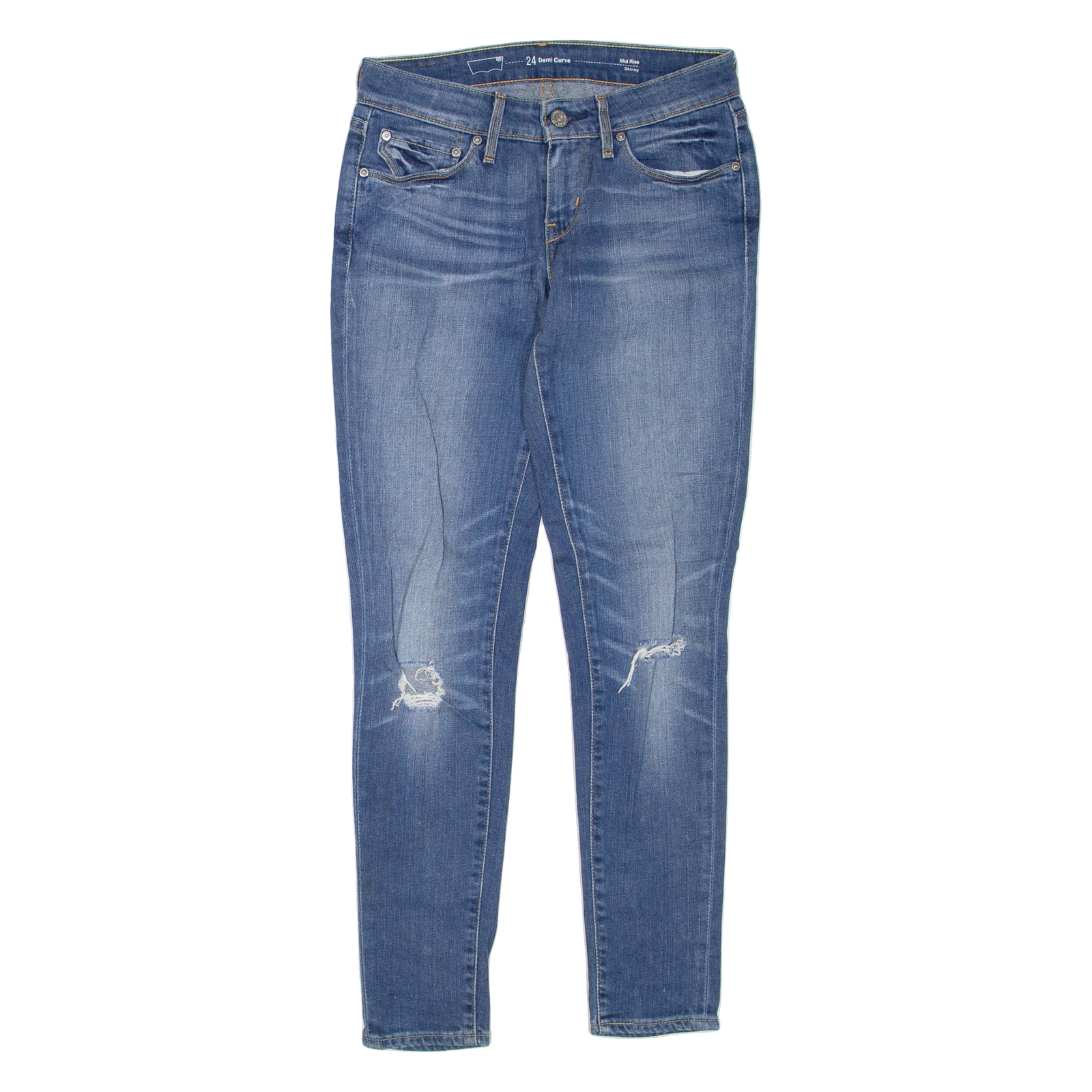Buy LEVI'S Distressed Demi Curve Womens Jeans Blue Skinny Stone Wash W24 L27 Refurbished - $36.39 LEVI'S Distressed Demi Curve Womens Jeans Blue Skinny Stone Wash W24 L27 Refurbished - N/A refurbished available on Cerqular