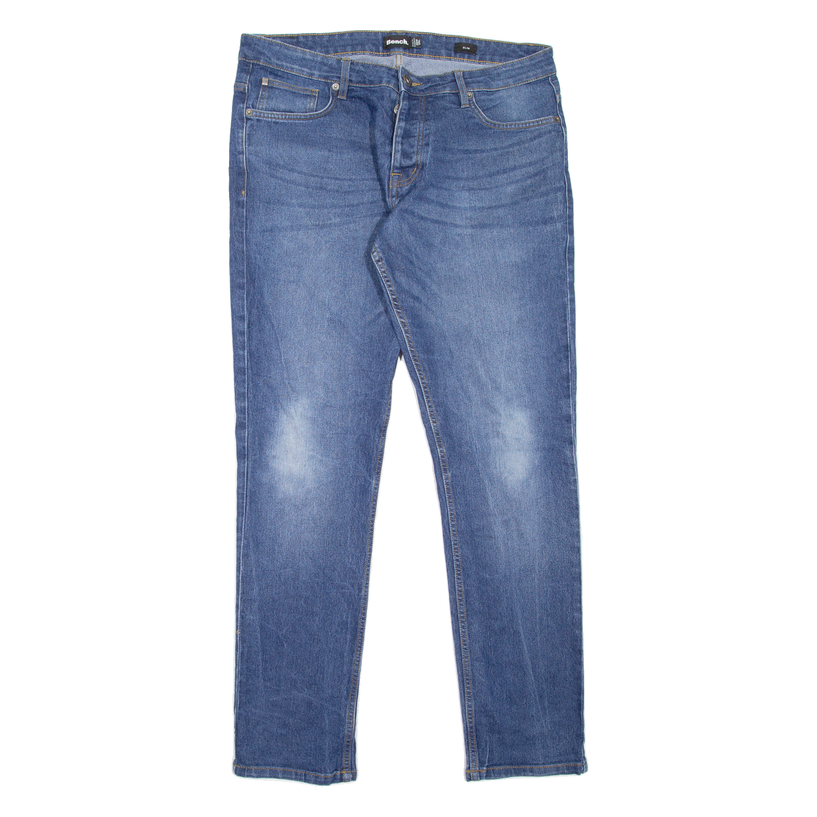 BENCH Mens Jeans Blue Slim Straight Stone Wash W36 L34 Refurbished - N/A refurbished available on Cerqular