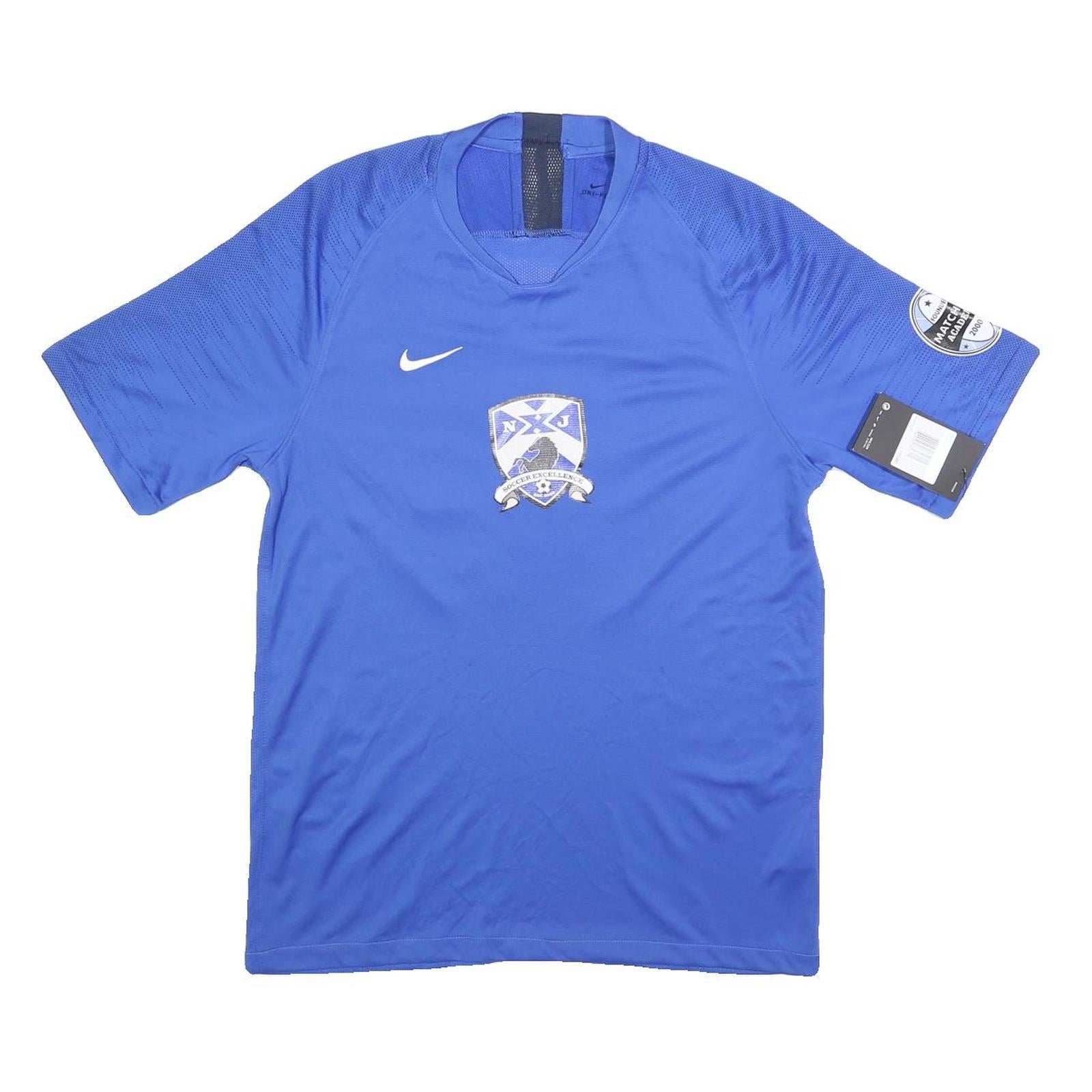 NIKE Mens Blue Soccer Excellence Crest M Short Sleeve V-Neck Sports T-Shirt Refurbished - N/A refurbished available on Cerqular