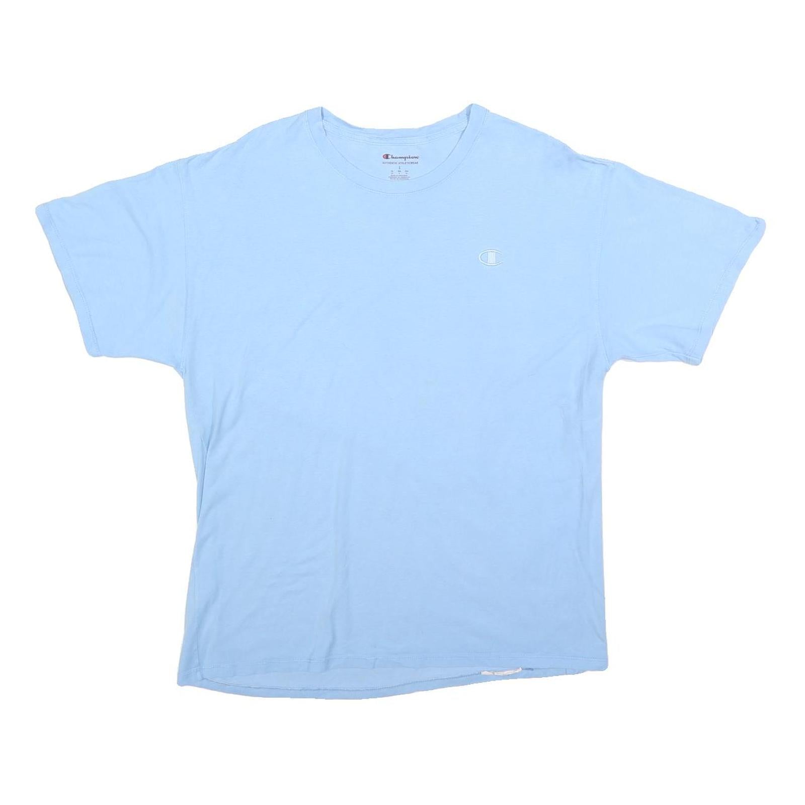 Buy CHAMPION Mens Blue Light Blue Crew Neck Short Sleeve T-Shirt L Cotton Blend Refurbished - $18.19 CHAMPION Mens Blue Light Blue Crew Neck Short Sleeve T-Shirt L Cotton Blend Refurbished - N/A refurbished available on Cerqular