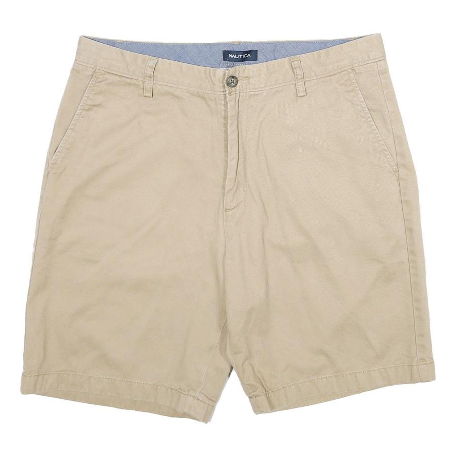 NAUTICA Mens Shorts Beige Casual Plain L W34 Chino Cotton Summer Refurbished - N/A refurbished available on Cerqular