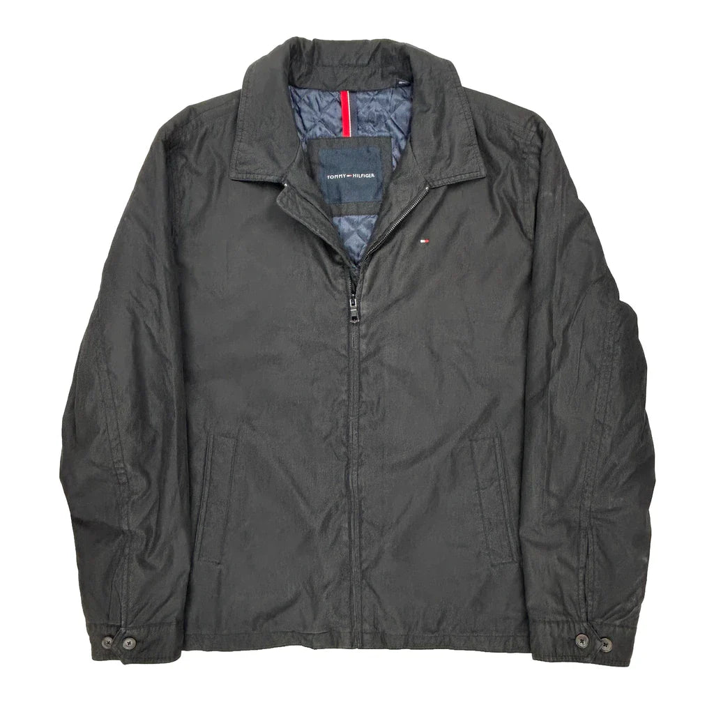 Tommy Hilfiger Jacket - 2XL Black Polyester Refurbished - Thrifted (note: this is a term often used to describe second- refurbished available on Cerqular