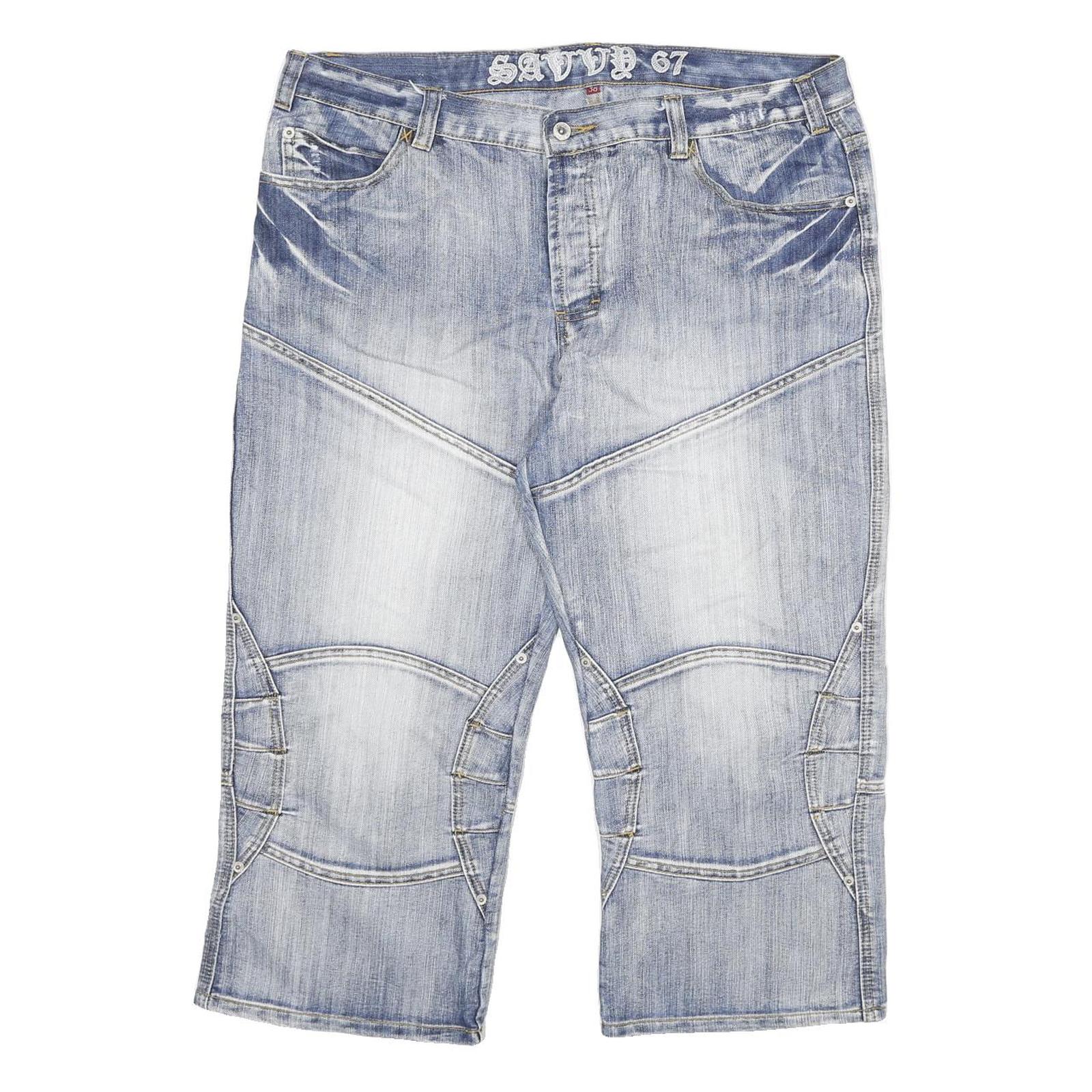 SAVVY 67 Womens Denim Blue Casual Shorts 3XL W38 Cotton Blend Relaxed Fit Refurbished - N/A refurbished available on Cerqular