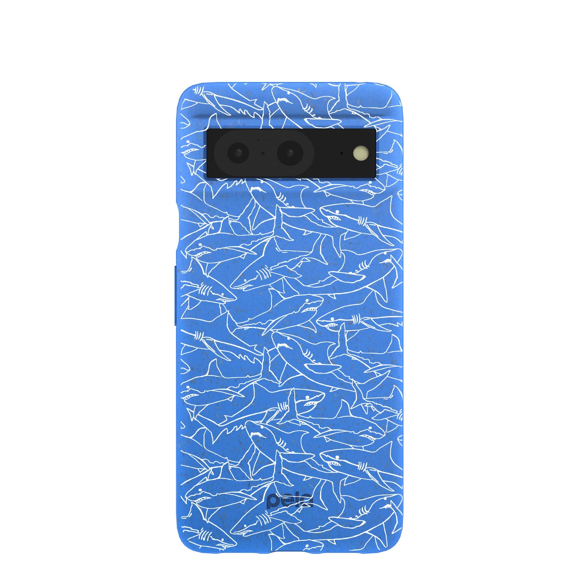 Electric Blue Shark Frenzy Google Pixel 8 Case Refurbished - Pela Case refurbished available on Cerqular