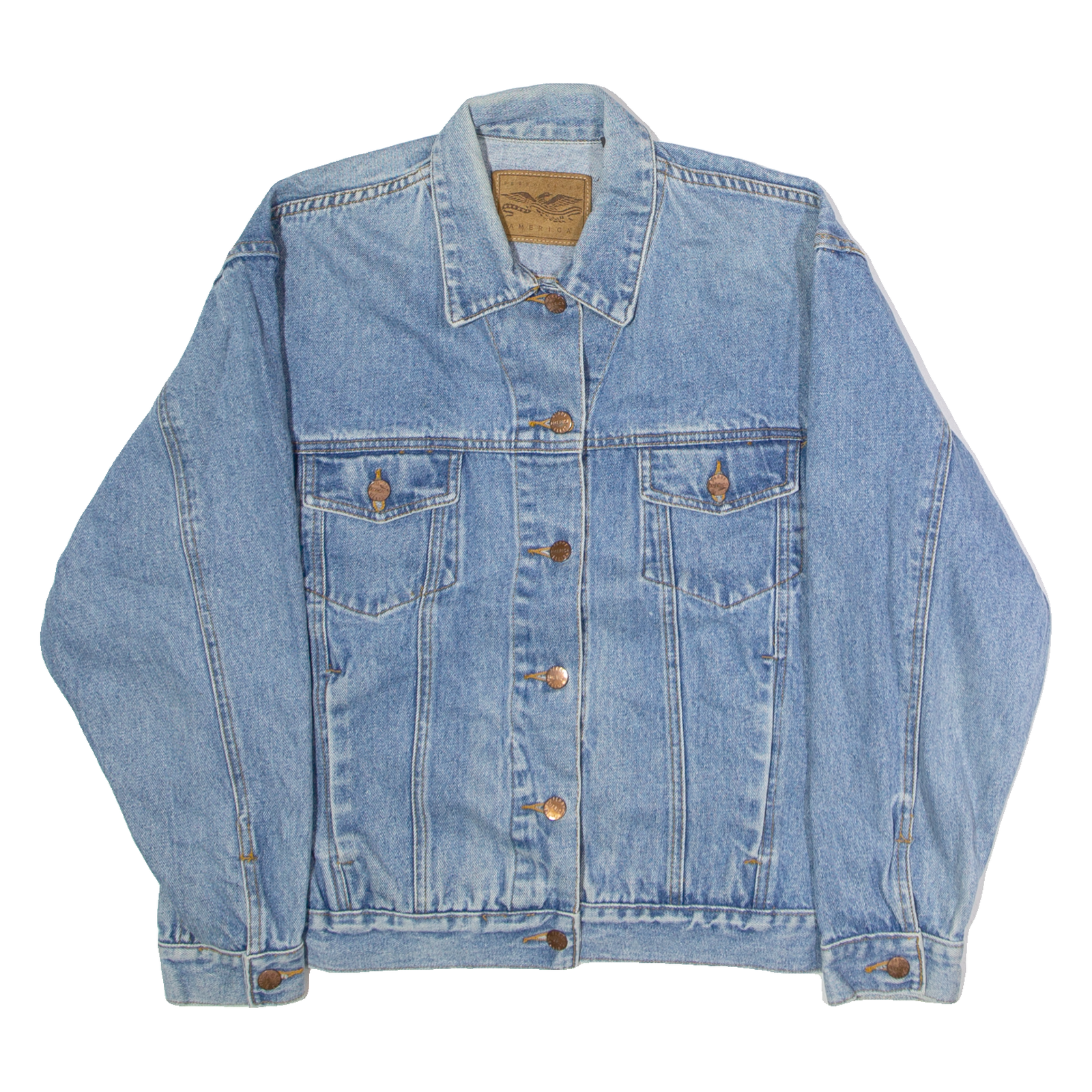 PERRY ELLIS AMERICAN Womens Denim Jacket Blue 90s M Refurbished - N/A refurbished available on Cerqular
