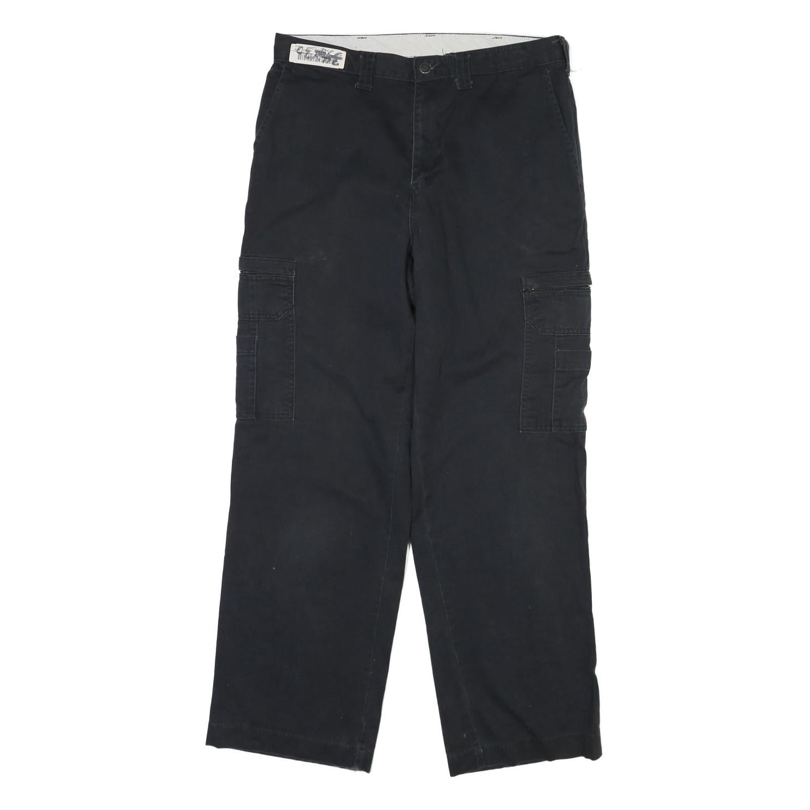 DICKIES Mens Black Cotton Blend Regular Fit Button Closure Trousers W34 L31 Refurbished - N/A refurbished available on Cerqular