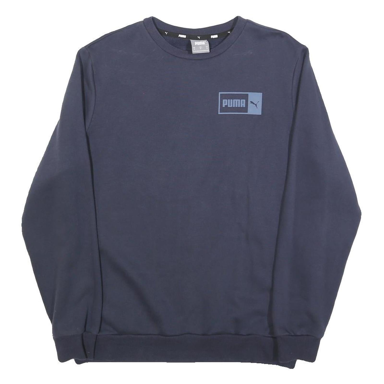 PUMA Mens Blue Crew Neck M Sweatshirt Cotton Blend Pullover Sports Casual Refurbished - N/A refurbished available on Cerqular