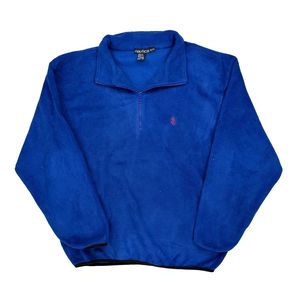 Nautica Fleece - XL Blue Polyester Refurbished - Thrifted (note: this is a term often used to describe second- refurbished available on Cerqular