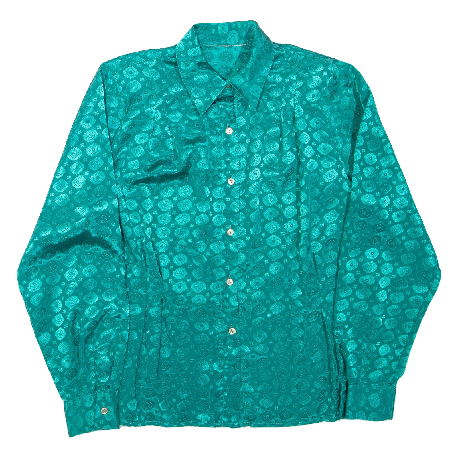 Buy Womens Printed Shirt Green Collared Long Sleeve M Refurbished - $16.89 Womens Printed Shirt Green Collared Long Sleeve M Refurbished - N/A refurbished available on Cerqular