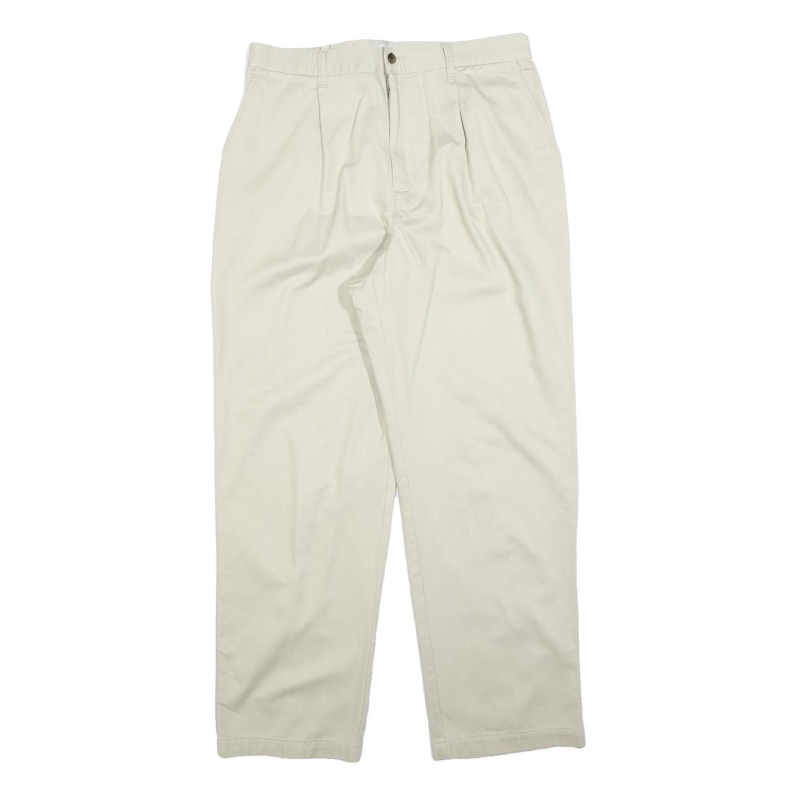 CABIN CREEK Mens Cotton Blend Beige Regular Fit Straight Leg Trousers W32 L30 Refurbished - N/A refurbished available on Cerqular
