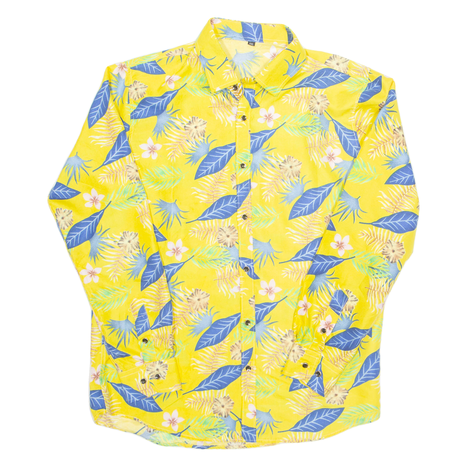 Mens Hawaiian Shirt Yellow Floral Long Sleeve M Refurbished - N/A refurbished available on Cerqular
