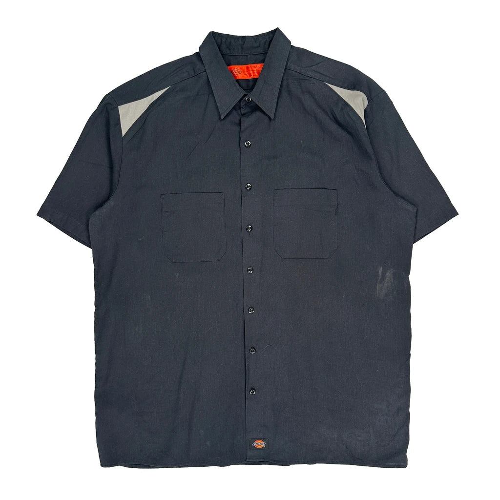 Dickies Short Sleeve Shirt - XL Black Polyester Blend Refurbished - Thrifted (note: this is a term often used to describe second- refurbished available on Cerqular