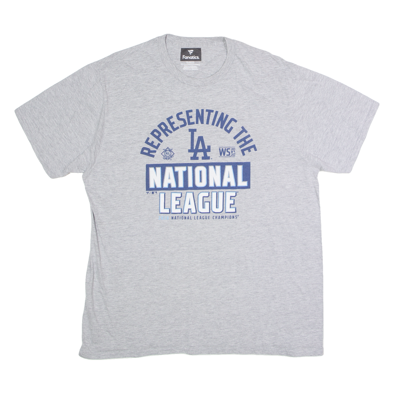FANATICS LA Dodgers 2020 National League Champions Mens T-Shirt Grey USA XL Refurbished - N/A refurbished available on Cerqular