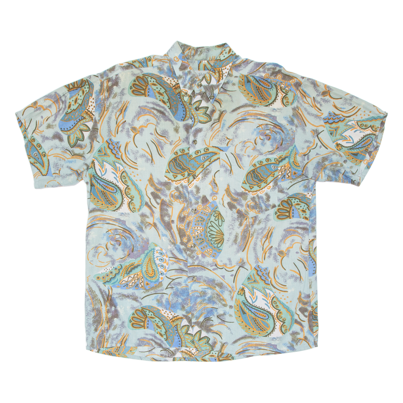 B.W. MOSS Mens Shirt Green Crazy Pattern L Refurbished - N/A refurbished available on Cerqular