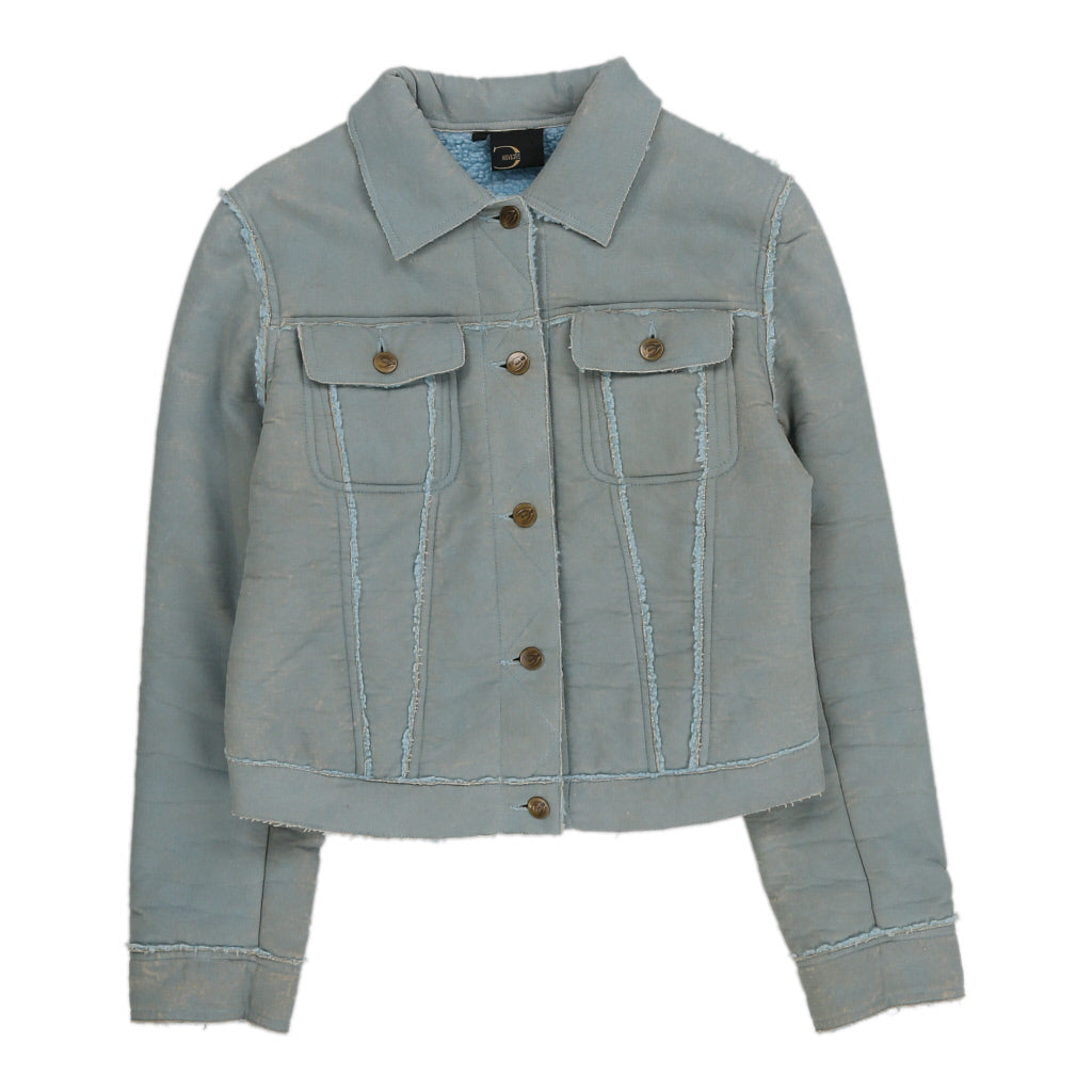 Buy Just Cavalli Jacket - XS Blue Cotton | Size: x-small Refurbished - $100.05 Just Cavalli Jacket - XS Blue Cotton | Size: x-small Refurbished - N/A (Preloved Designer is not a specific brand, it refurbished available on Cerqular