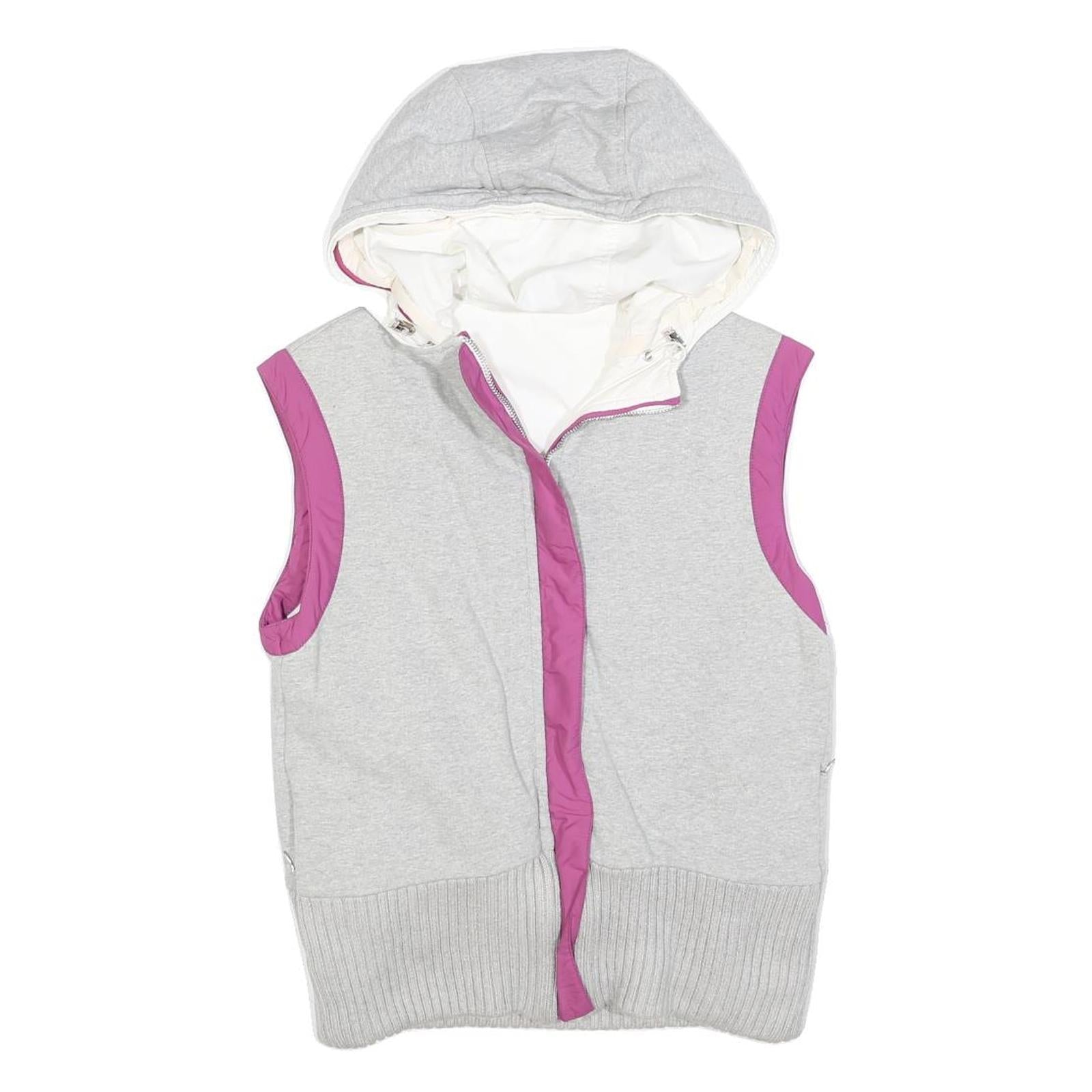 EA7 Womens Grey & Pink Cotton Blend Reversible Sleeveless Hooded Jacket S Zip Refurbished - N/A refurbished available on Cerqular