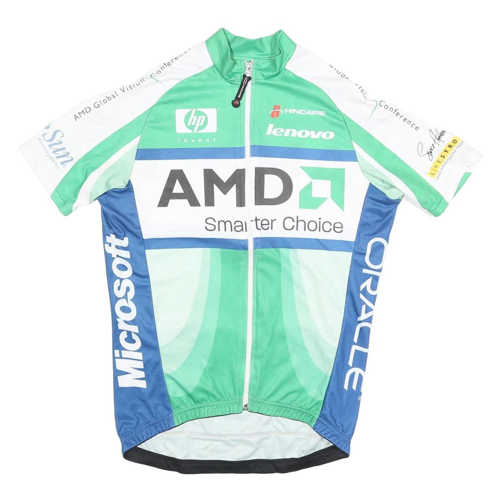 HINCAPIE Mens Green & Blue Modern M Short Sleeve Zip Neck Cycling Jersey Refurbished - N/A refurbished available on Cerqular