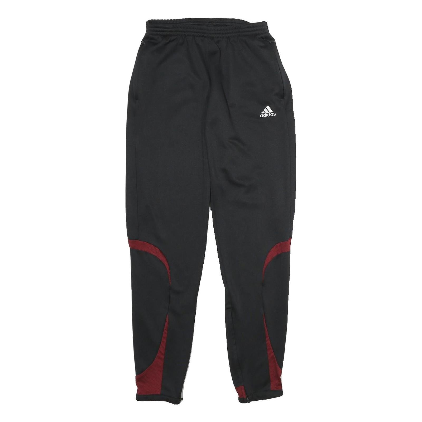 ADIDAS Mens Joggers Black & Maroon Slim Tapered S W26 L32 Sportswear Refurbished - N/A refurbished available on Cerqular