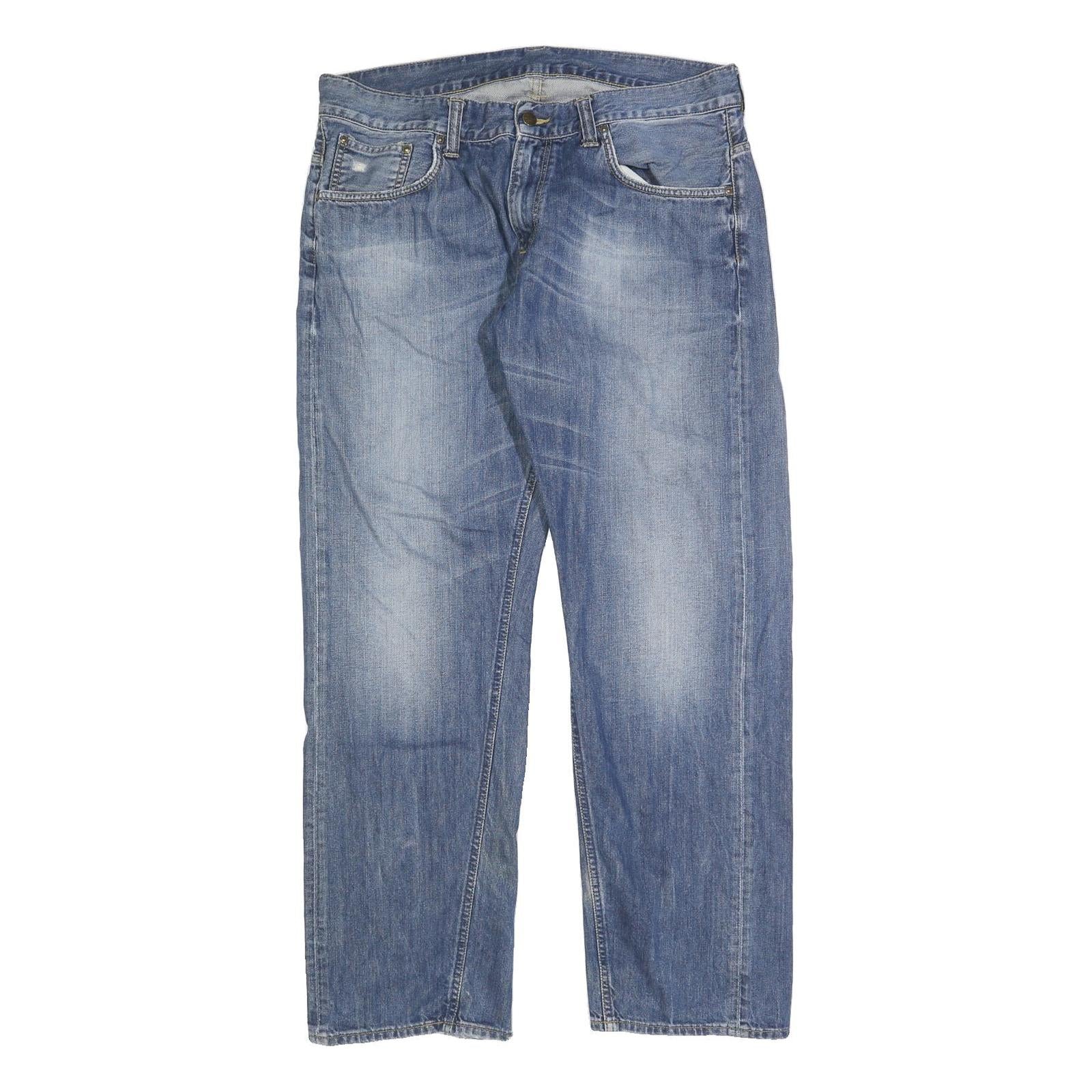 CARHARTT Mens Jeans Blue Regular Straight Denim Medium W34 L32 Workwear Casual Refurbished - N/A refurbished available on Cerqular