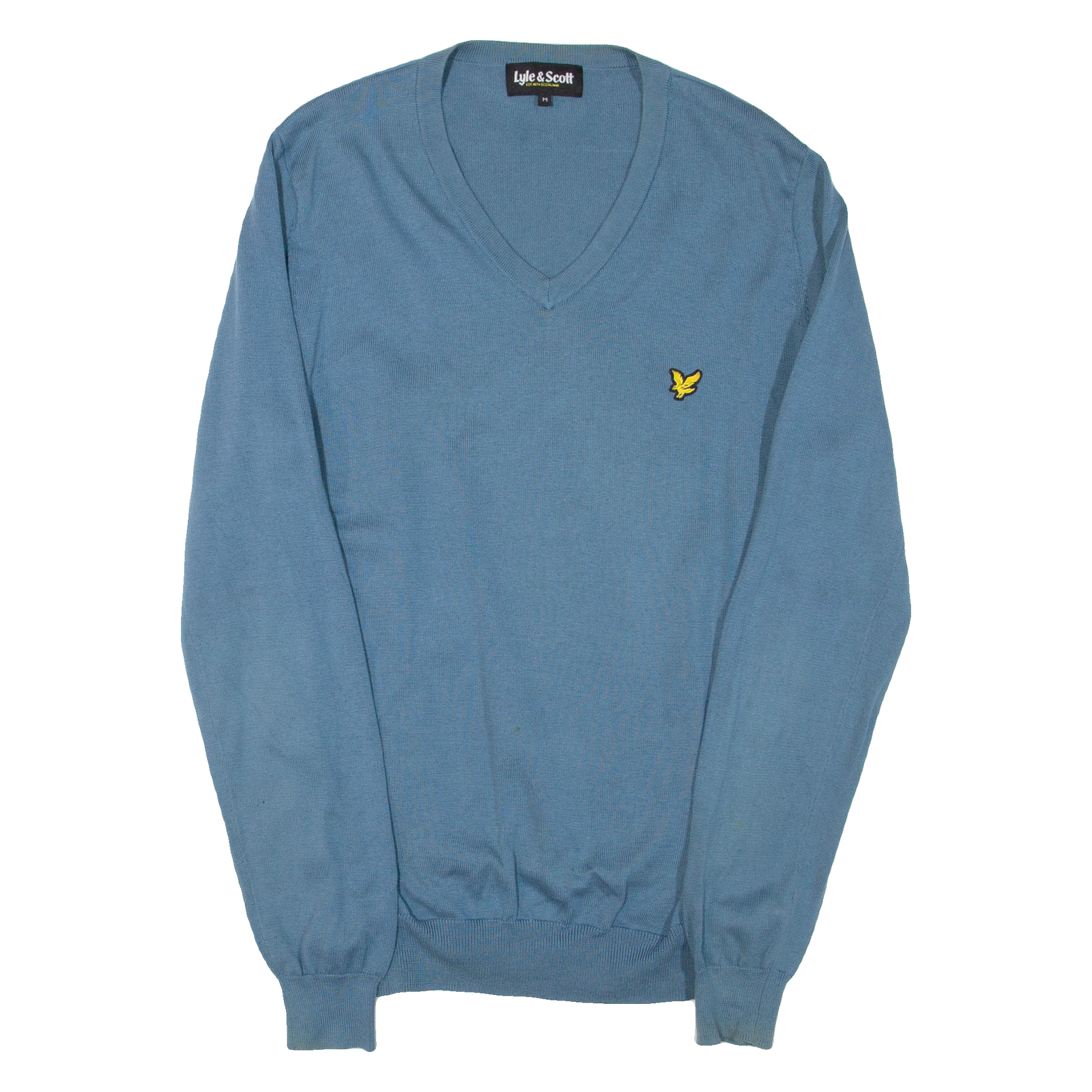 LYLE & SCOTT Mens Jumper Blue V-Neck Tight Knit M Refurbished - N/A refurbished available on Cerqular