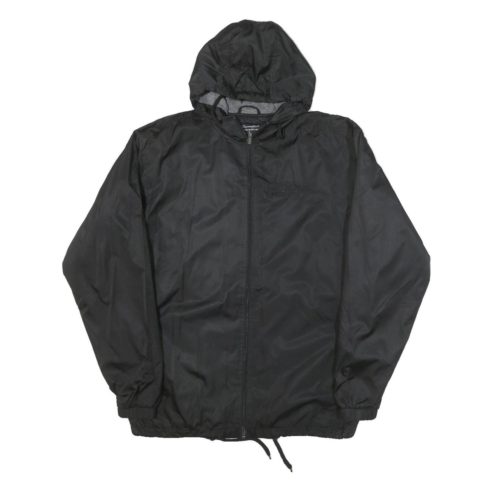 CHAMPION Mens Black Issaquah Cheer Hooded Jacket M Polyester Blend Zip Outdoor Refurbished - N/A refurbished available on Cerqular