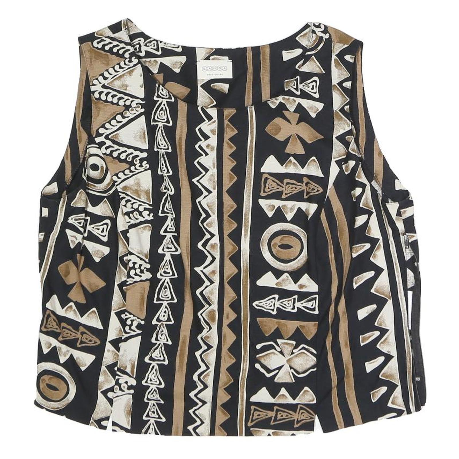Buy CANDA Womens Black & Brown Printed Sleeveless Round Neck Top L Stylish Refurbished - $18.19 CANDA Womens Black & Brown Printed Sleeveless Round Neck Top L Stylish Refurbished - N/A refurbished available on Cerqular