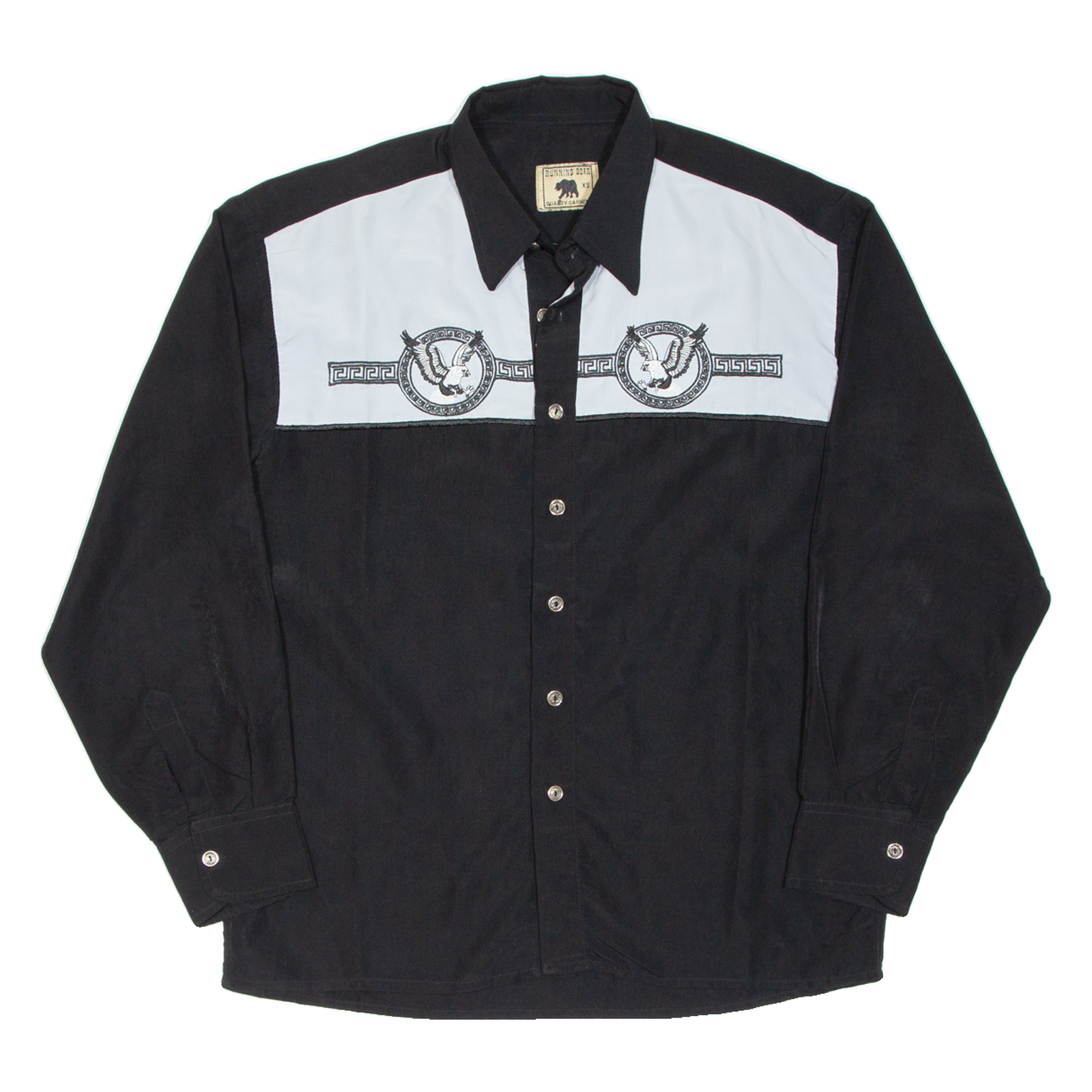 RUNNING BEAR Mens Plain Shirt Black Long Sleeve XS Refurbished - N/A refurbished available on Cerqular