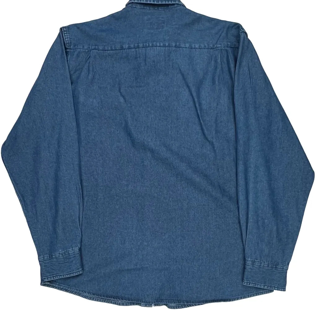 Wrangler Denim Shirt - Large Blue Cotton Refurbished - Thrifted (note: this is a term often used to describe second- refurbished available on Cerqular