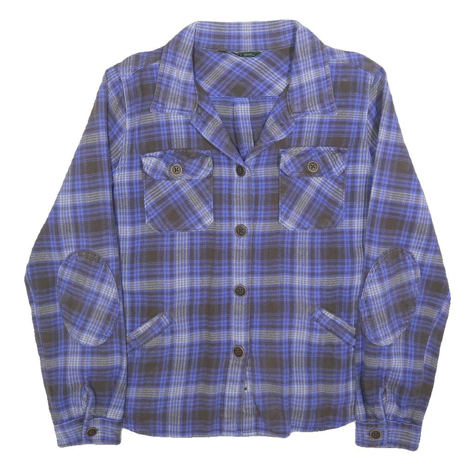 WOOLRICH Womens Blue & Grey Plaid Shirt Long Sleeve Button L Casual Flannel Refurbished - N/A refurbished available on Cerqular