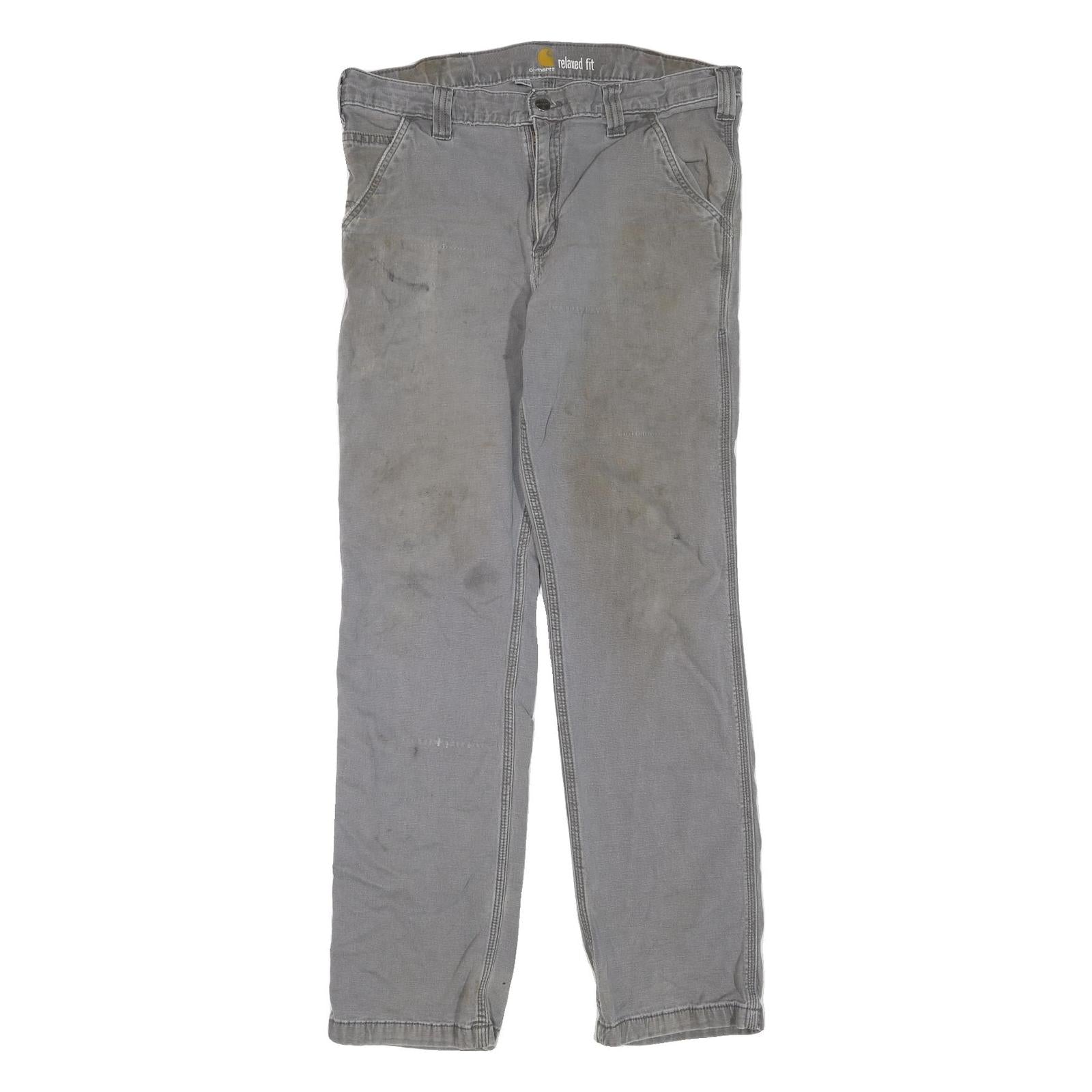 CARHARTT Mens Regular Fit Grey Cotton Blend Jeans W33 L30 Workwear Zip Closure Refurbished - N/A refurbished available on Cerqular