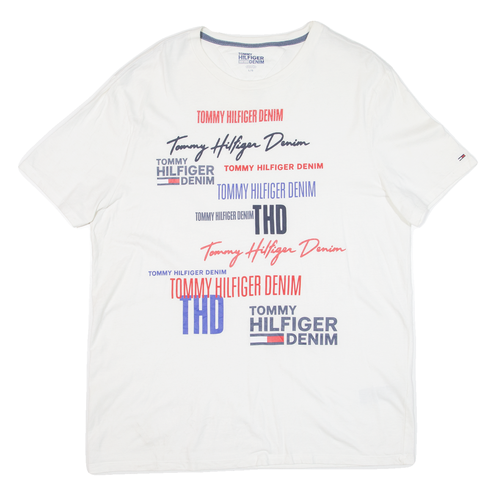 TOMMY HILFIGER Mens T-Shirt White L Refurbished - N/A refurbished available on Cerqular