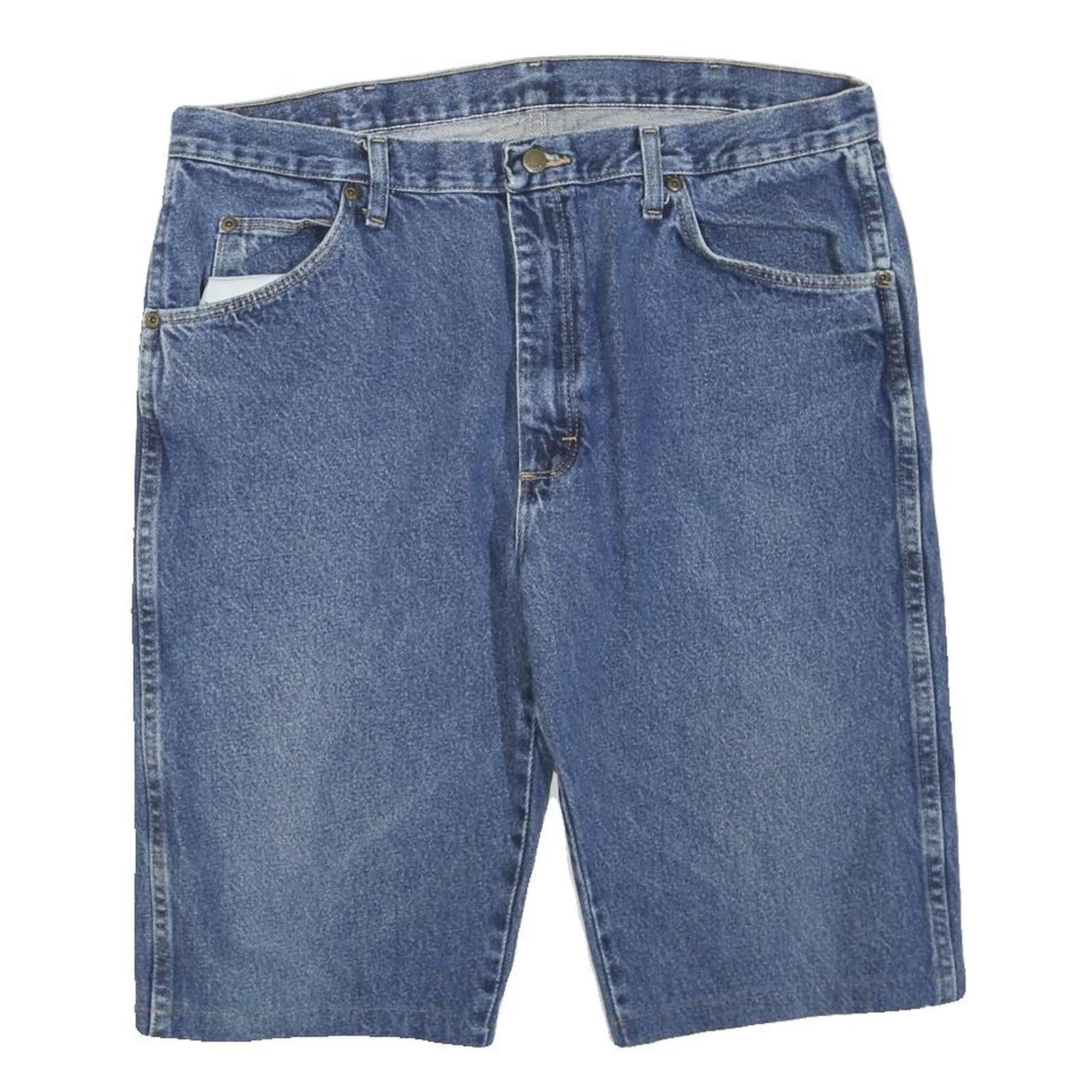 WRANGLER Mens Denim Blue Casual Shorts L W38 Cotton Blend 5-Pocket Classic Fit Refurbished - N/A refurbished available on Cerqular