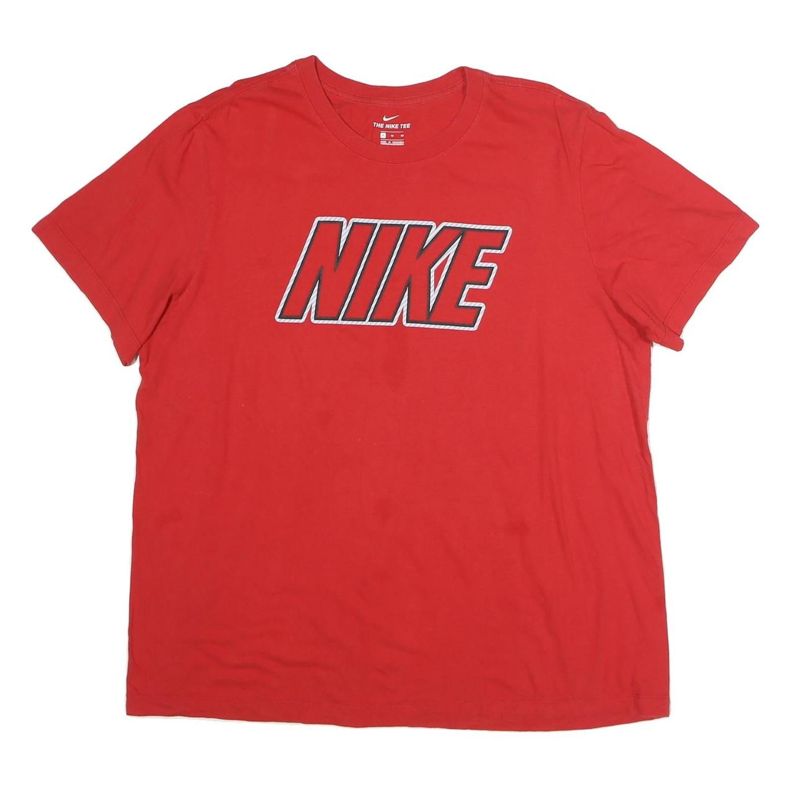 NIKE Mens Red Graphic T-Shirt XL Short Sleeve Crew Neck Cotton Logo Refurbished - N/A refurbished available on Cerqular