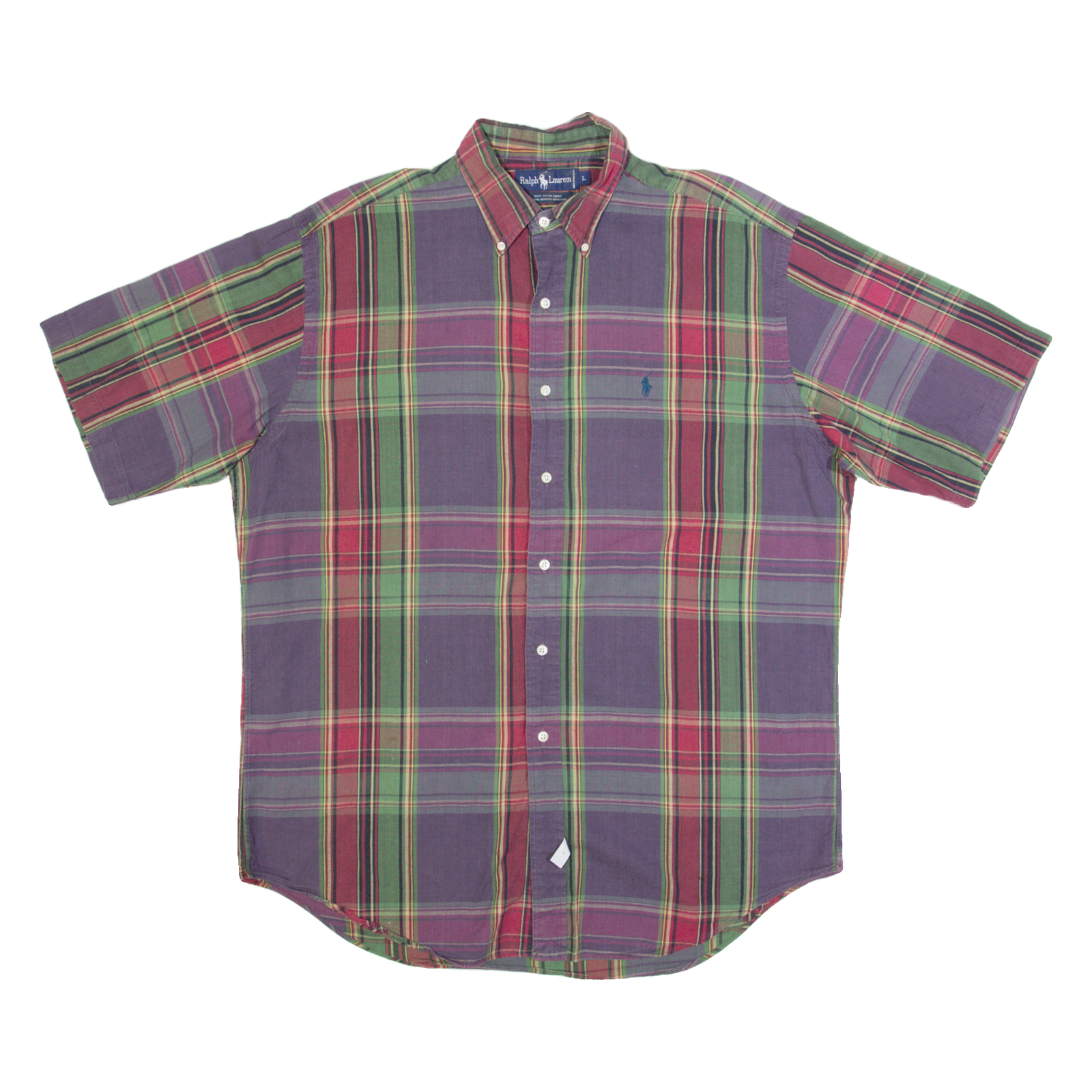 RALPH LAUREN Mens Shirt Purple Check L Refurbished - N/A refurbished available on Cerqular