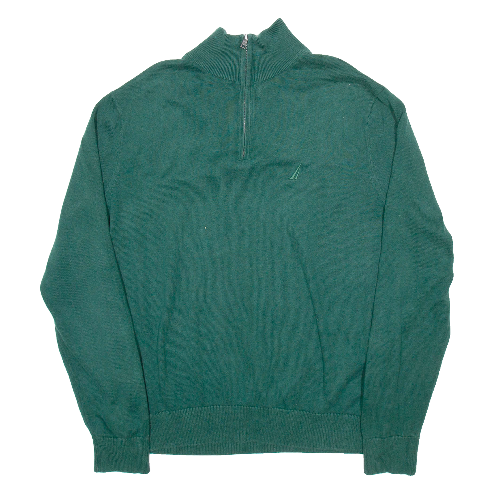 NAUTICA Mens Jumper Green 1/4 Zip Tight Knit M Refurbished - N/A refurbished available on Cerqular