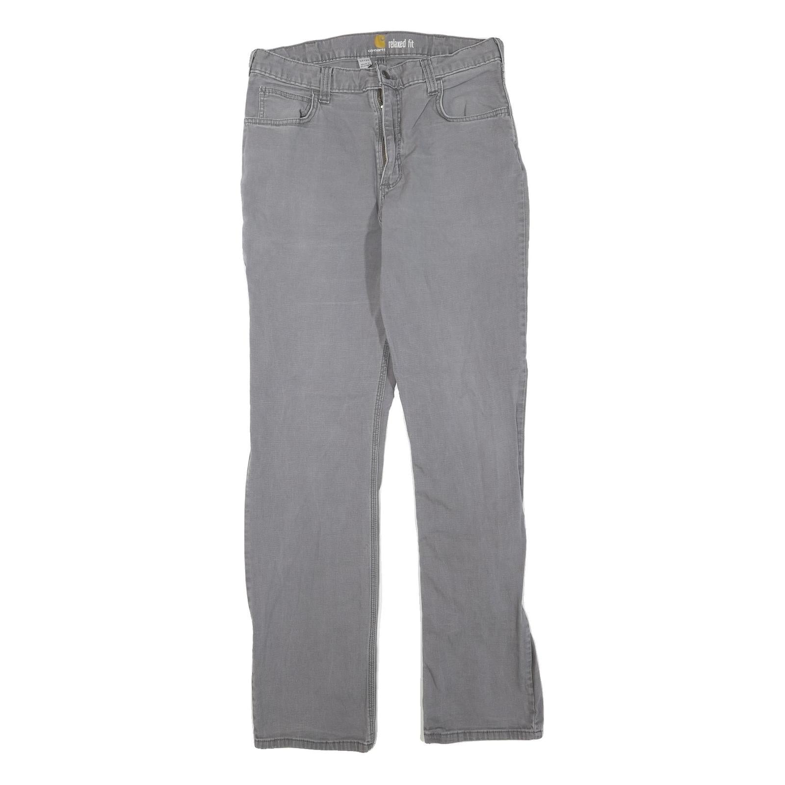 CARHARTT Mens Grey Regular Fit Straight Denim Jeans W33 L34 Workwear Zip Closure Refurbished - N/A refurbished available on Cerqular