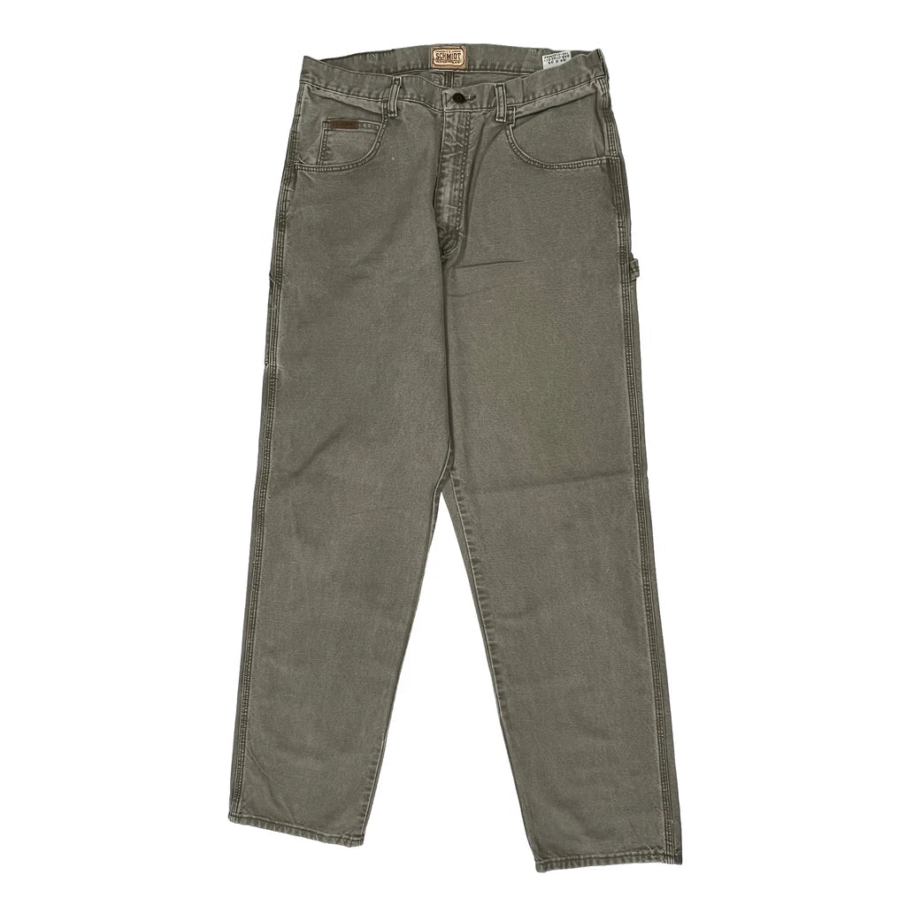 Schmidt Carpenter Trousers - 32W 31L Grey Cotton Refurbished - Thrifted (note: this is a term often used to describe second- refurbished available on Cerqular
