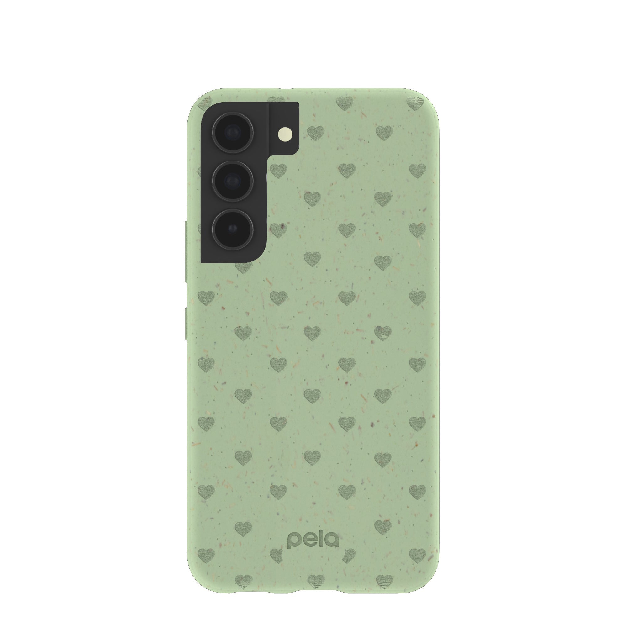 Sage Green Hearts Samsung Galaxy S22 Case Refurbished - Pela Case refurbished available on Cerqular